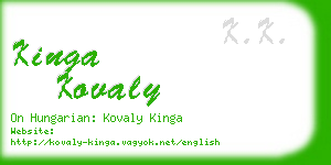 kinga kovaly business card
